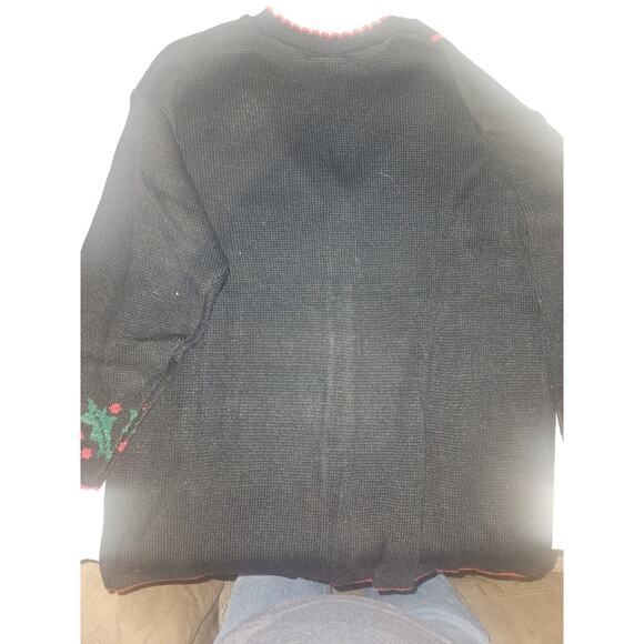 Style Studio Ladies Christmas Sweater Cardigan Button Up Black Size 1X NWOT - Picture 2 of 5